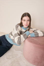 Striped crew neck sweater