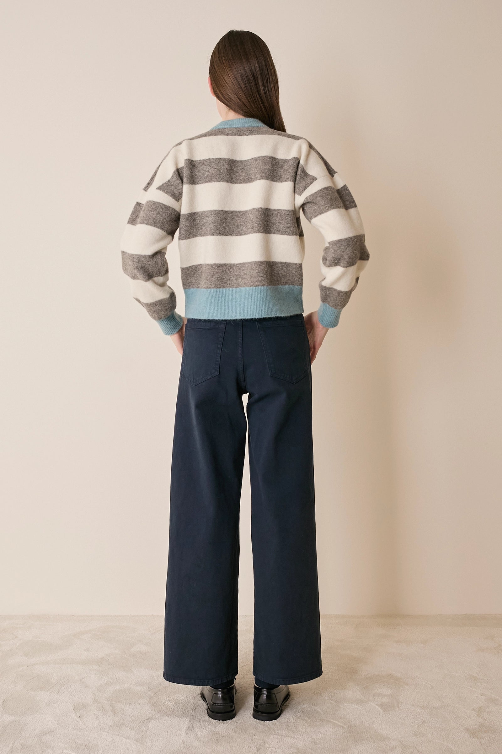 Striped crew neck sweater