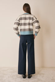 Striped crew neck sweater