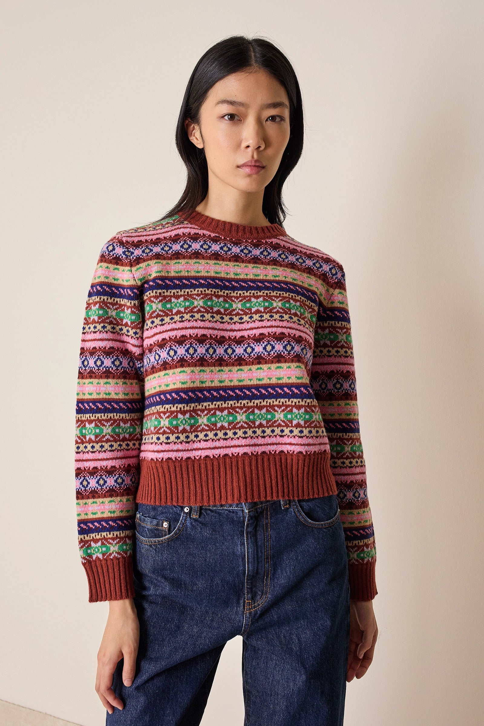 Jacquard wool sweater