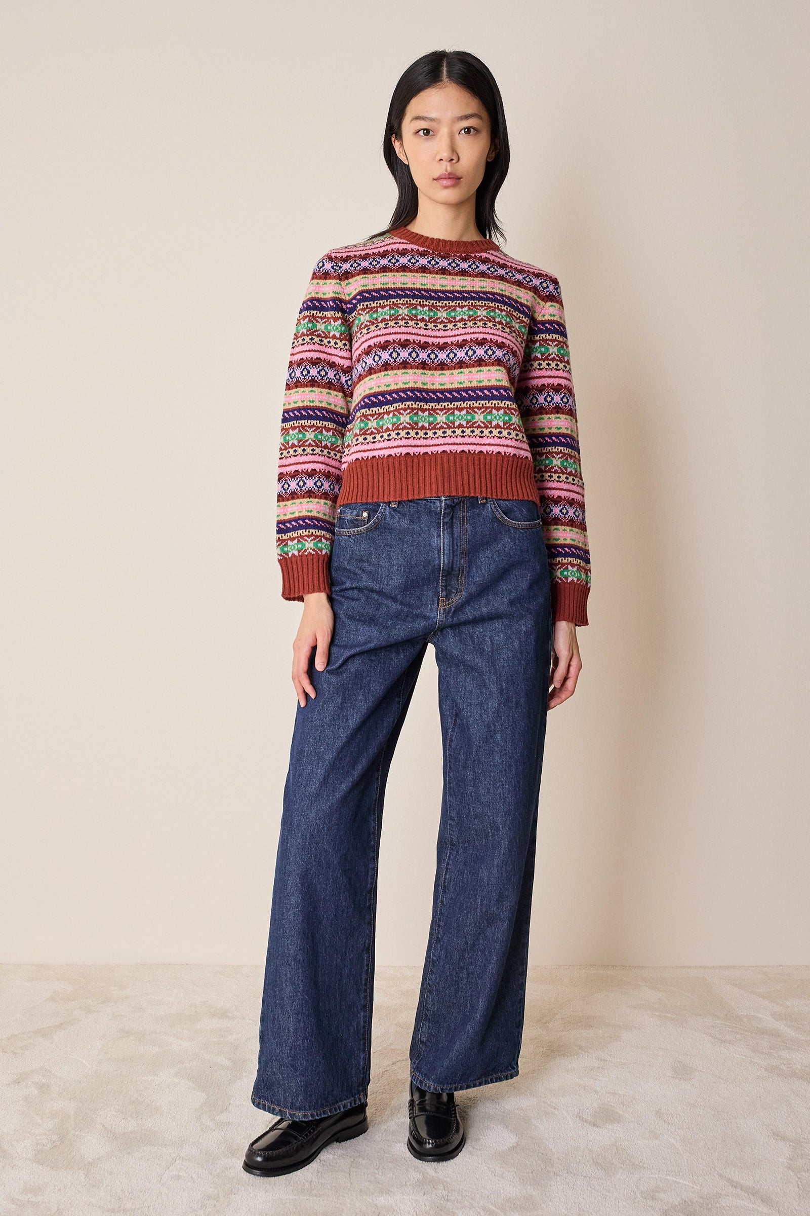 Jacquard wool sweater