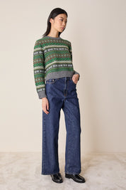 Jacquard wool sweater