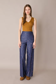 Ribbed cotton knit tank top