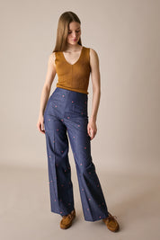 Ribbed cotton knit tank top