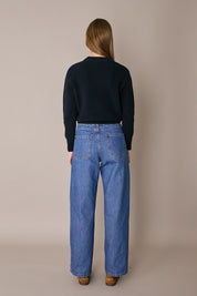 Maglia punto pannocchia con collo spesso