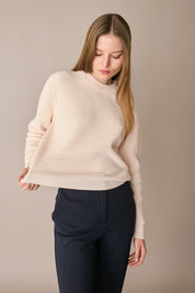 Maglia punto pannocchia con collo spesso