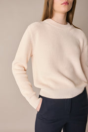 Maglia punto pannocchia con collo spesso