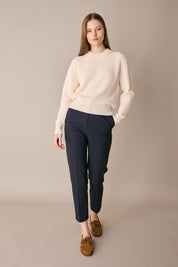 Maglia punto pannocchia con collo spesso