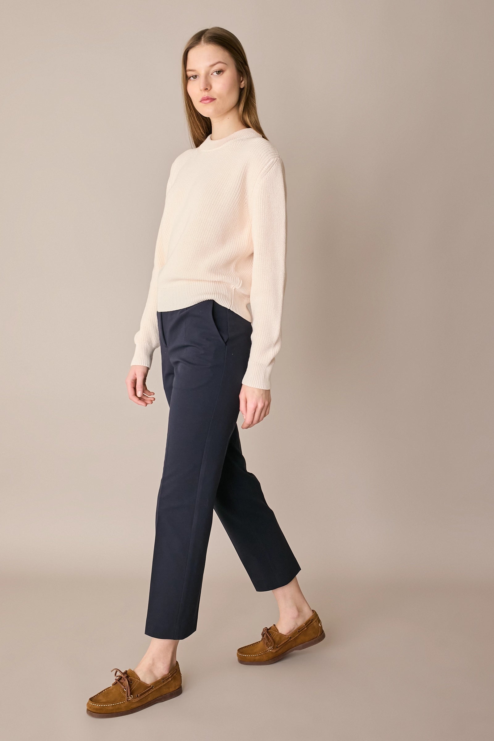 Maglia punto pannocchia con collo spesso