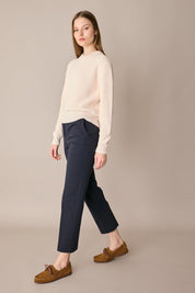 Maglia punto pannocchia con collo spesso