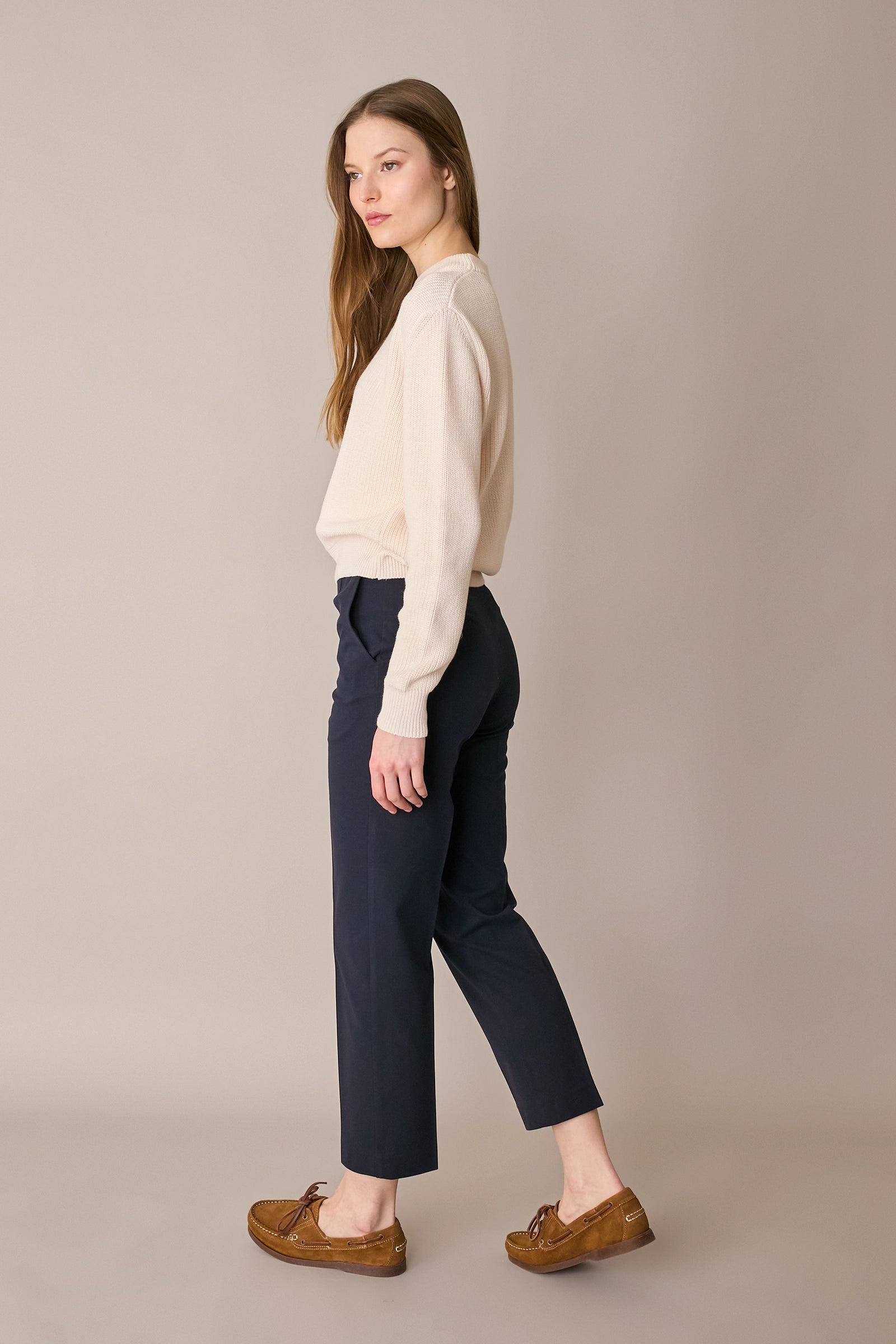 Maglia punto pannocchia con collo spesso