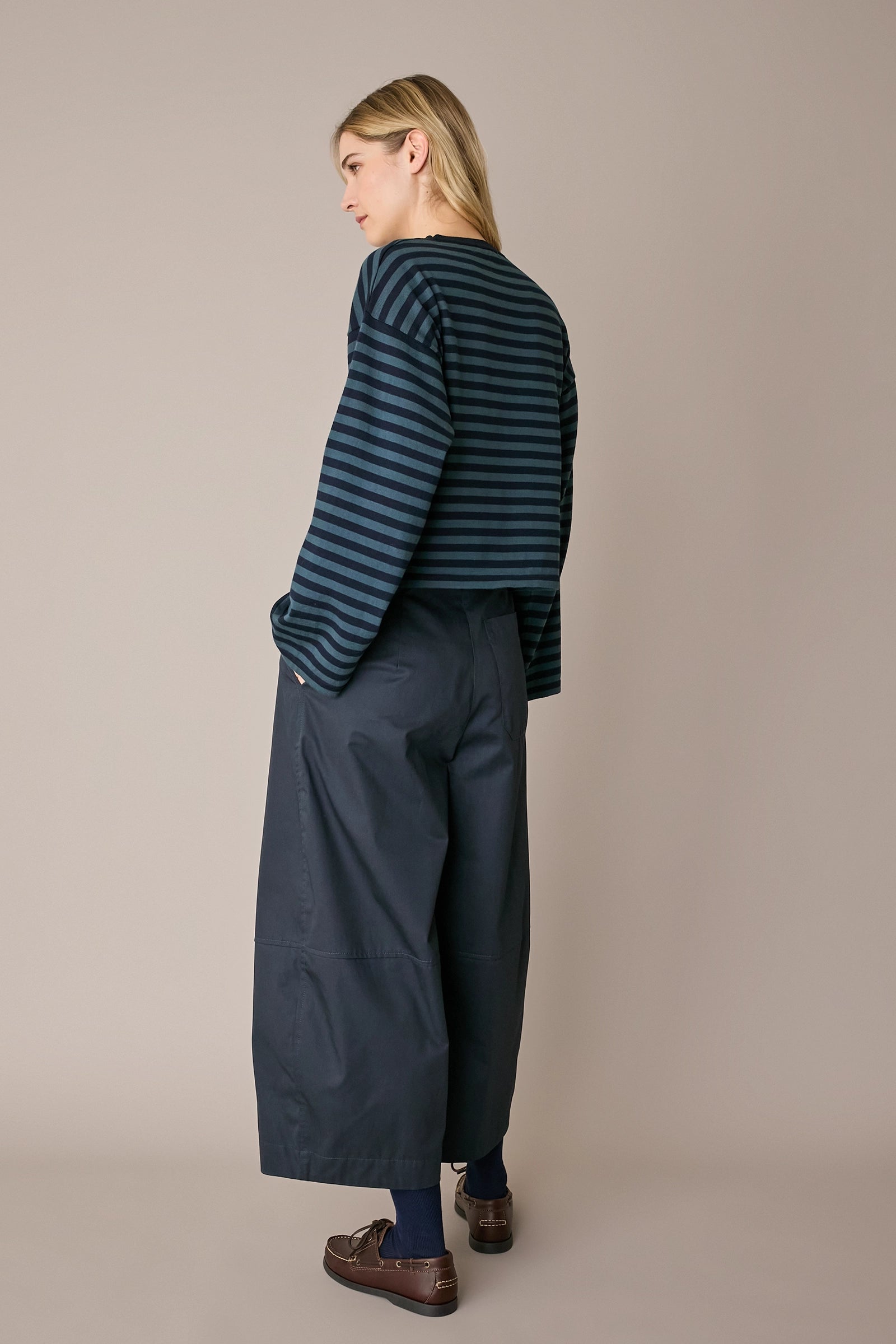 Maglia girocollo boxy a righe