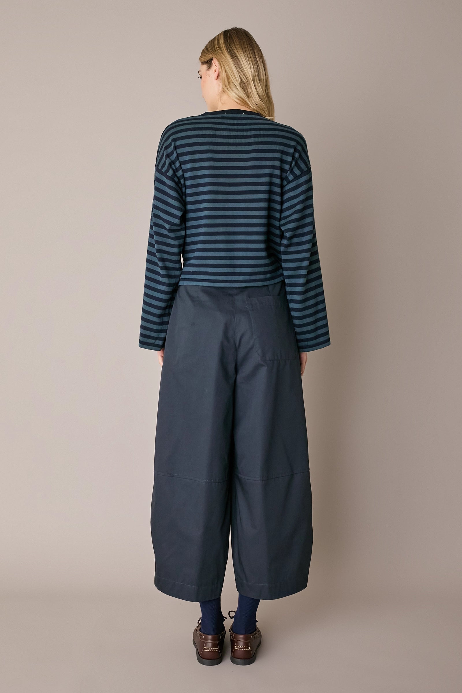 Maglia girocollo boxy a righe