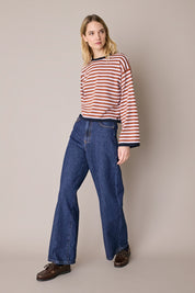 Maglia girocollo boxy a righe