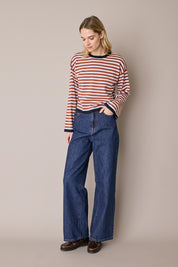 Maglia girocollo boxy a righe