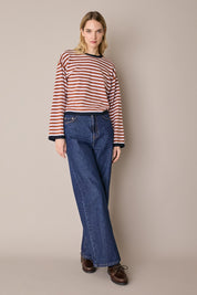 Maglia girocollo boxy a righe