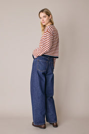 Maglia girocollo boxy a righe