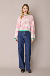 Maglia girocollo boxy a righe