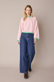 Maglia girocollo boxy a righe