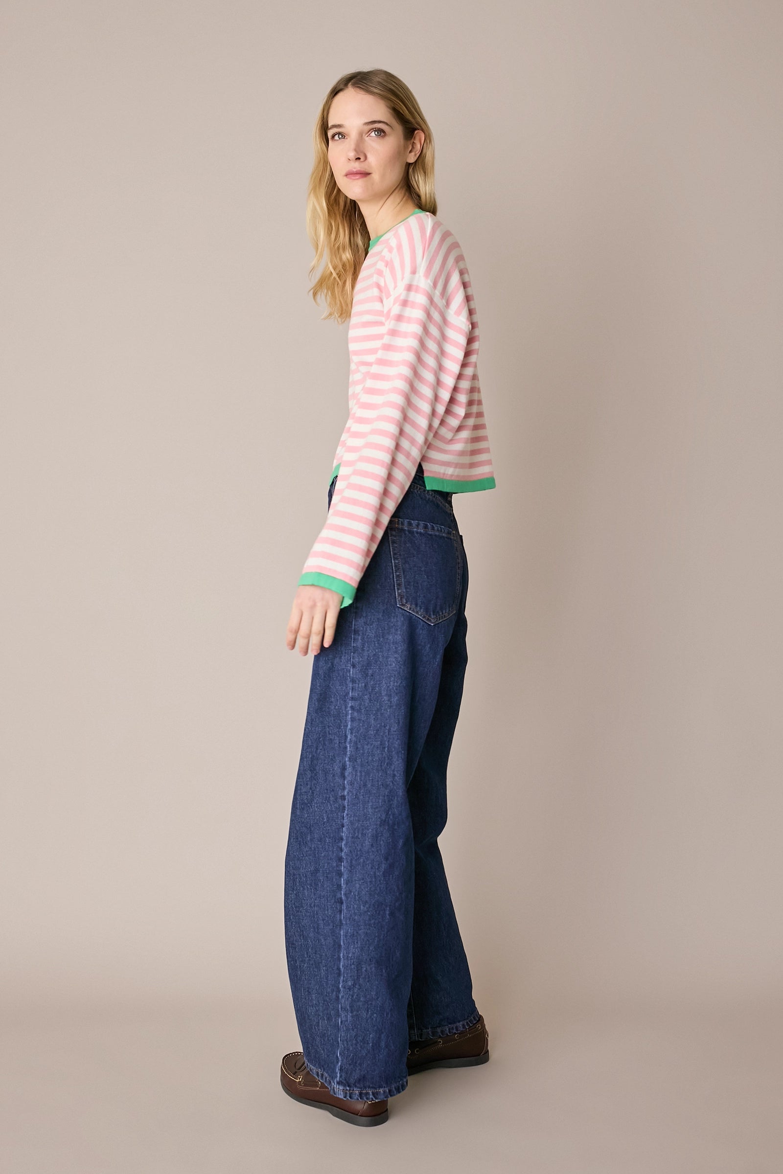 Maglia girocollo boxy a righe