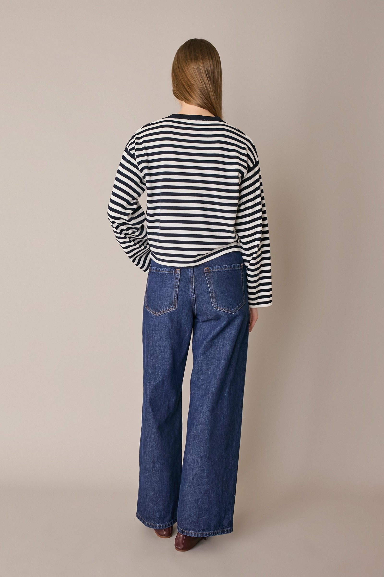 Maglia girocollo boxy a righe