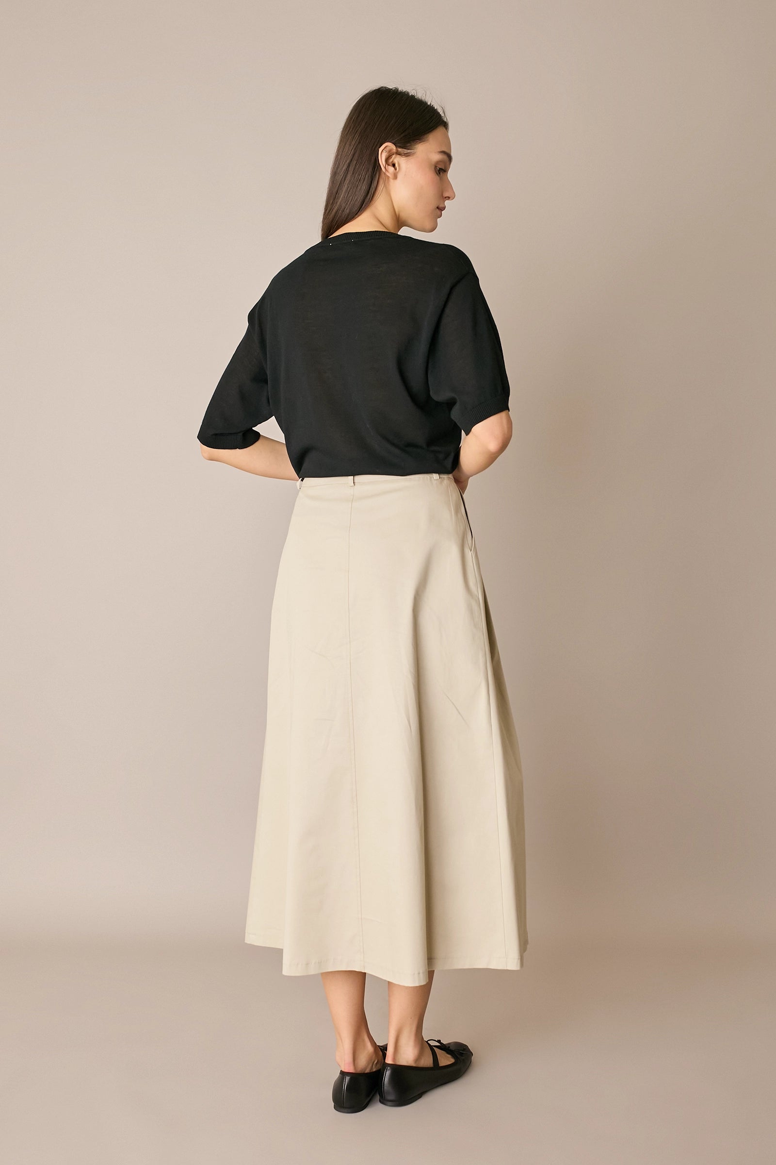 Maglia girocollo in cotone a mezze maniche
