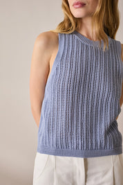 Top in cotone traforato