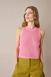 Top in cotone traforato