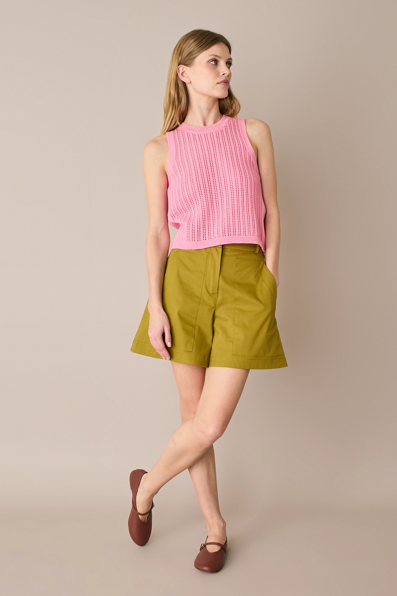 Top in cotone traforato