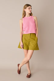 Top in cotone traforato