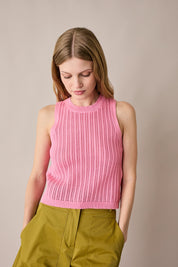 Top in cotone traforato