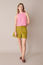 Top in cotone traforato