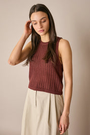 Top in cotone traforato