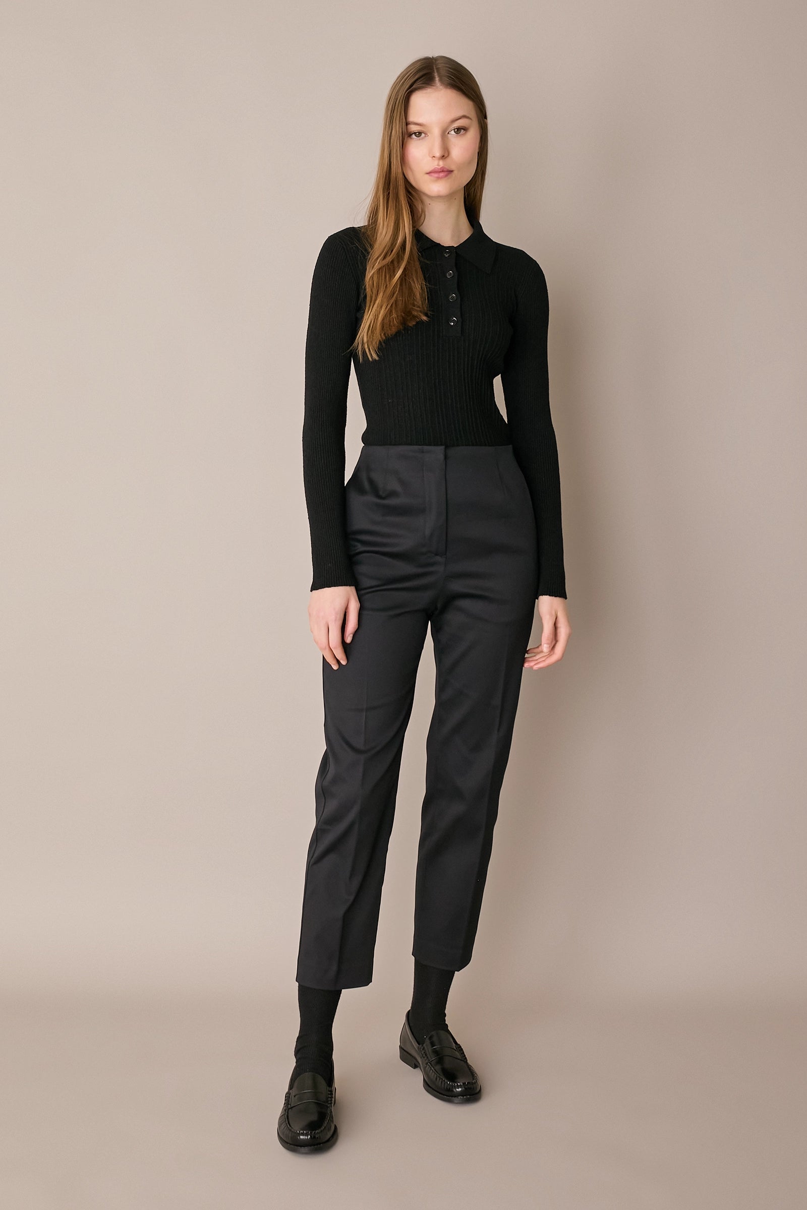 Polo a coste in filato spugnetta