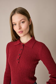 Polo a coste in filato spugnetta