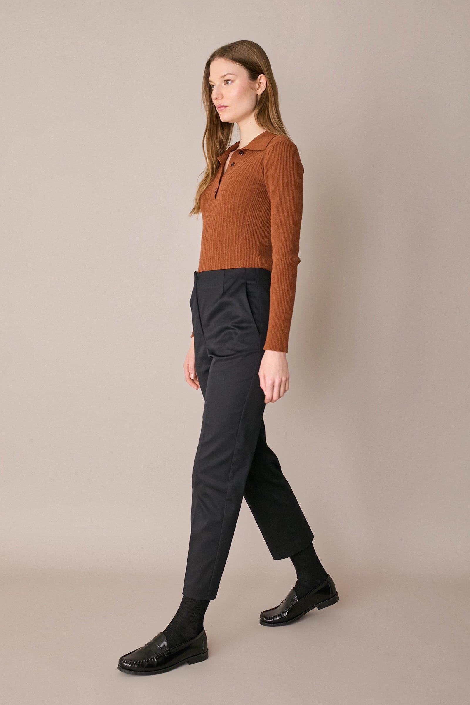 Polo a coste in filato spugnetta