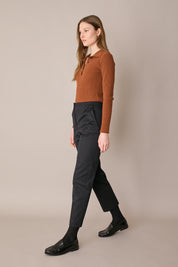 Polo a coste in filato spugnetta