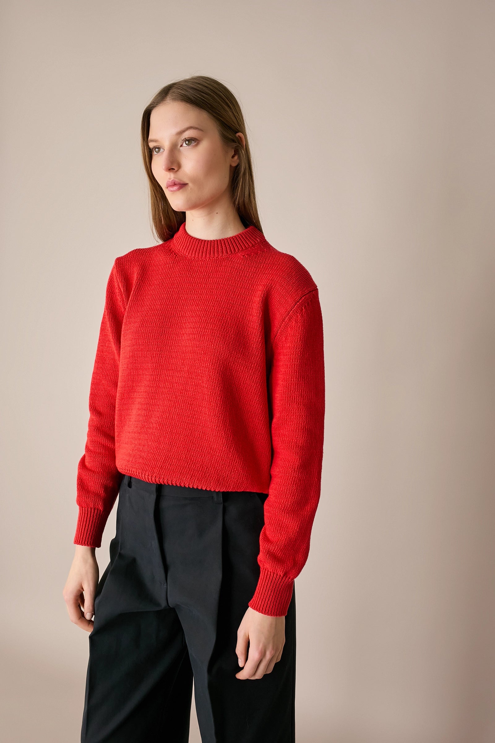 Maglia in cotone con collo spesso