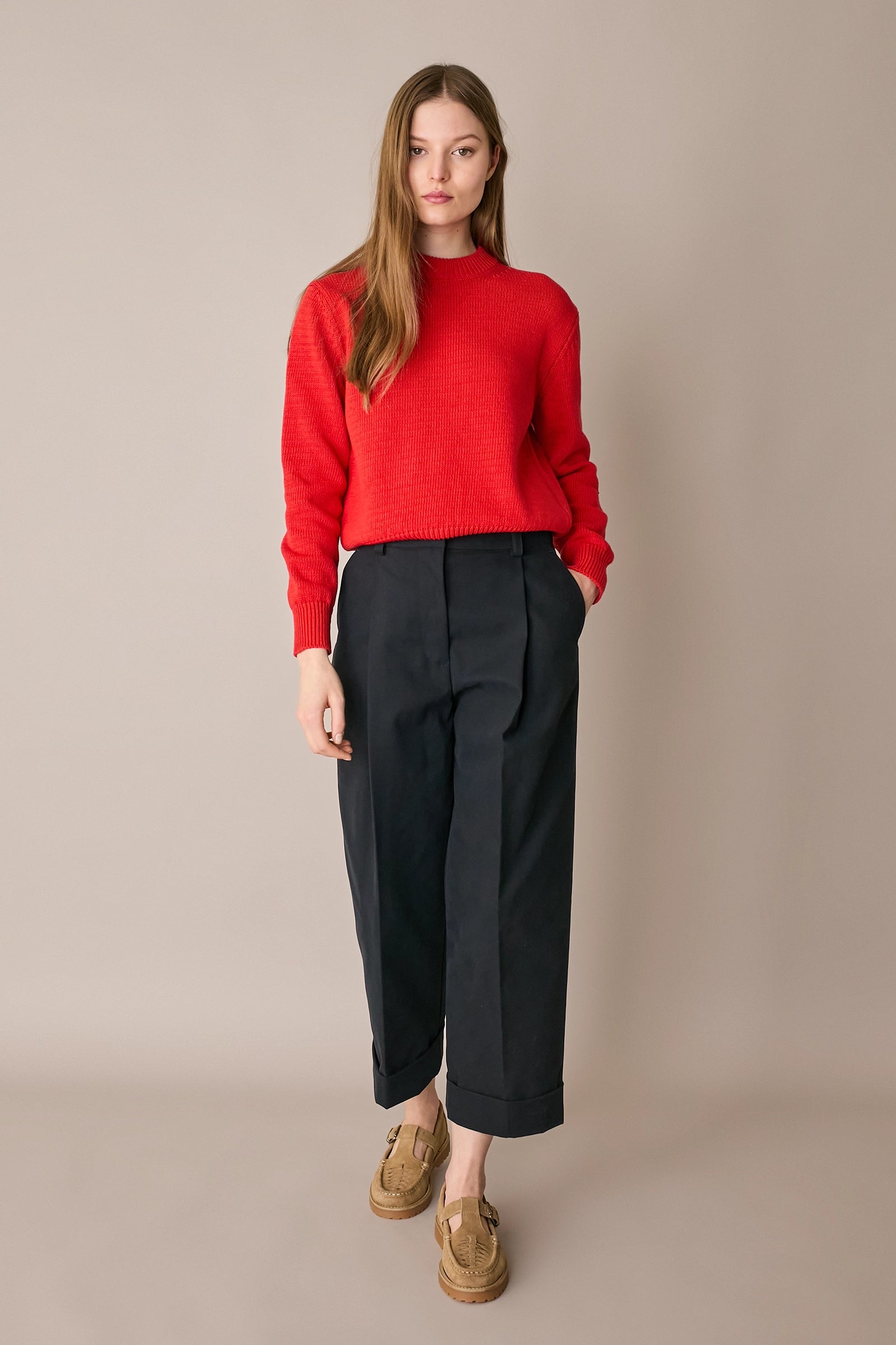 Maglia in cotone con collo spesso