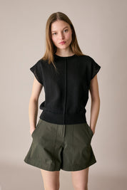 Maglia in lino e cotone con maniche kimono