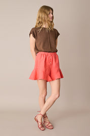 Maglia in lino e cotone con maniche kimono