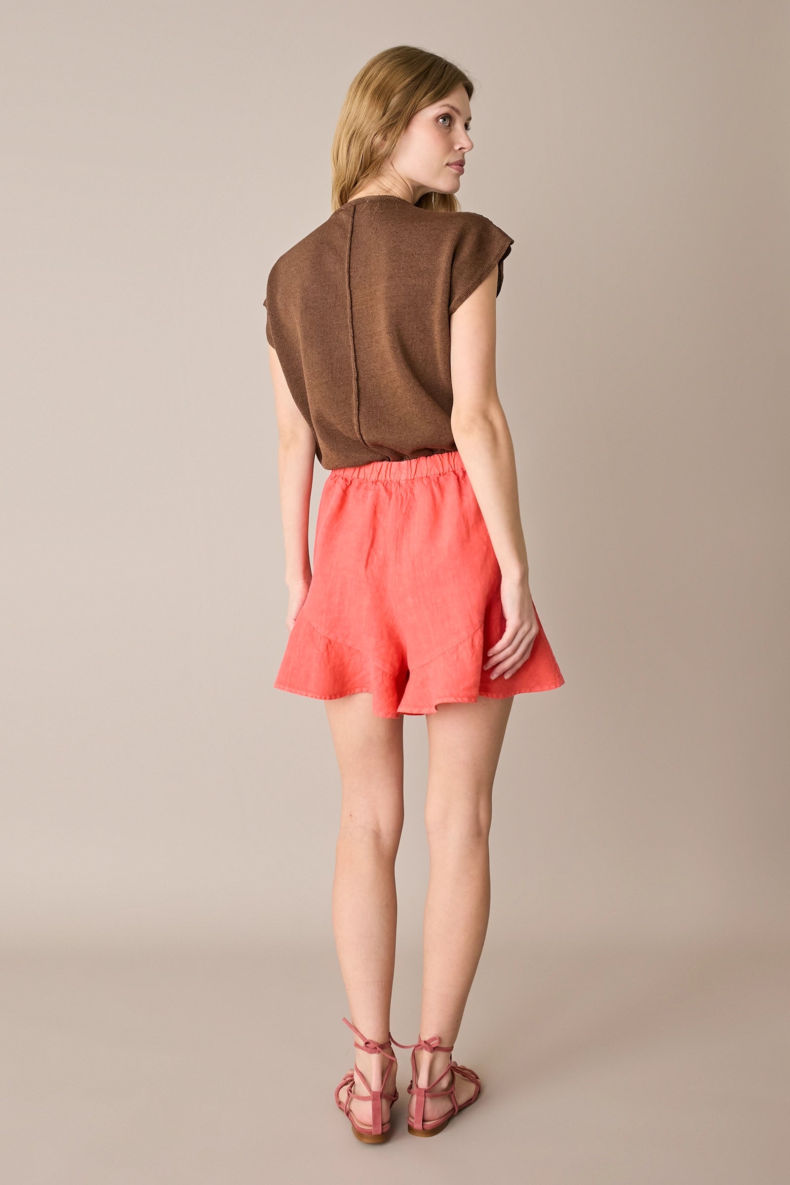 Maglia in lino e cotone con maniche kimono