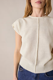 Maglia in lino e cotone con maniche kimono