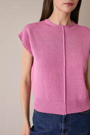 Maglia in lino e cotone con maniche kimono