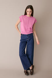 Maglia in lino e cotone con maniche kimono