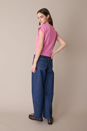 Maglia in lino e cotone con maniche kimono