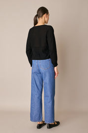 Maglia relaxed in lino e cotone
