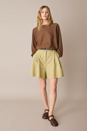 Maglia relaxed in lino e cotone