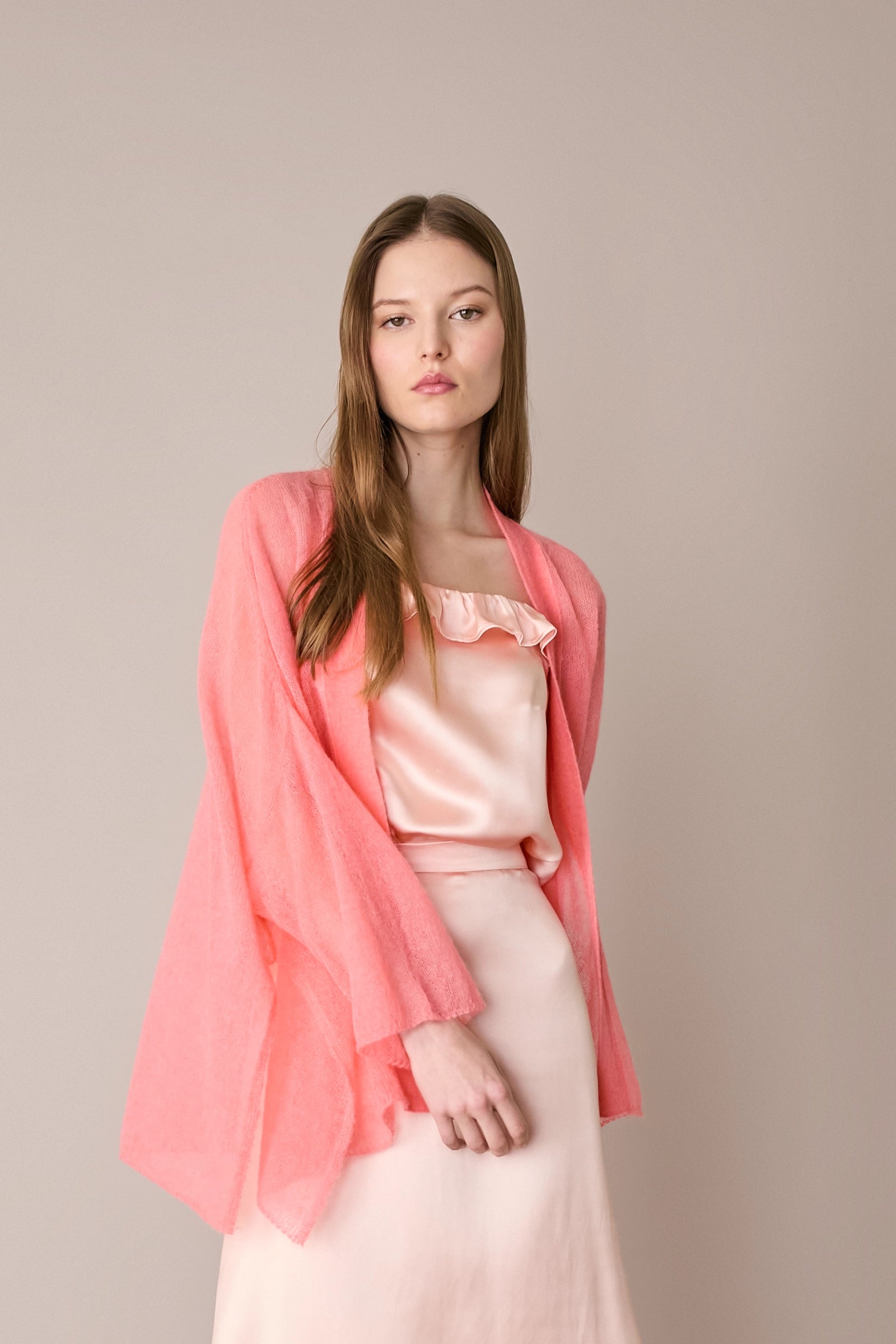 Lightweight alpaca-mohair kimono cardigan