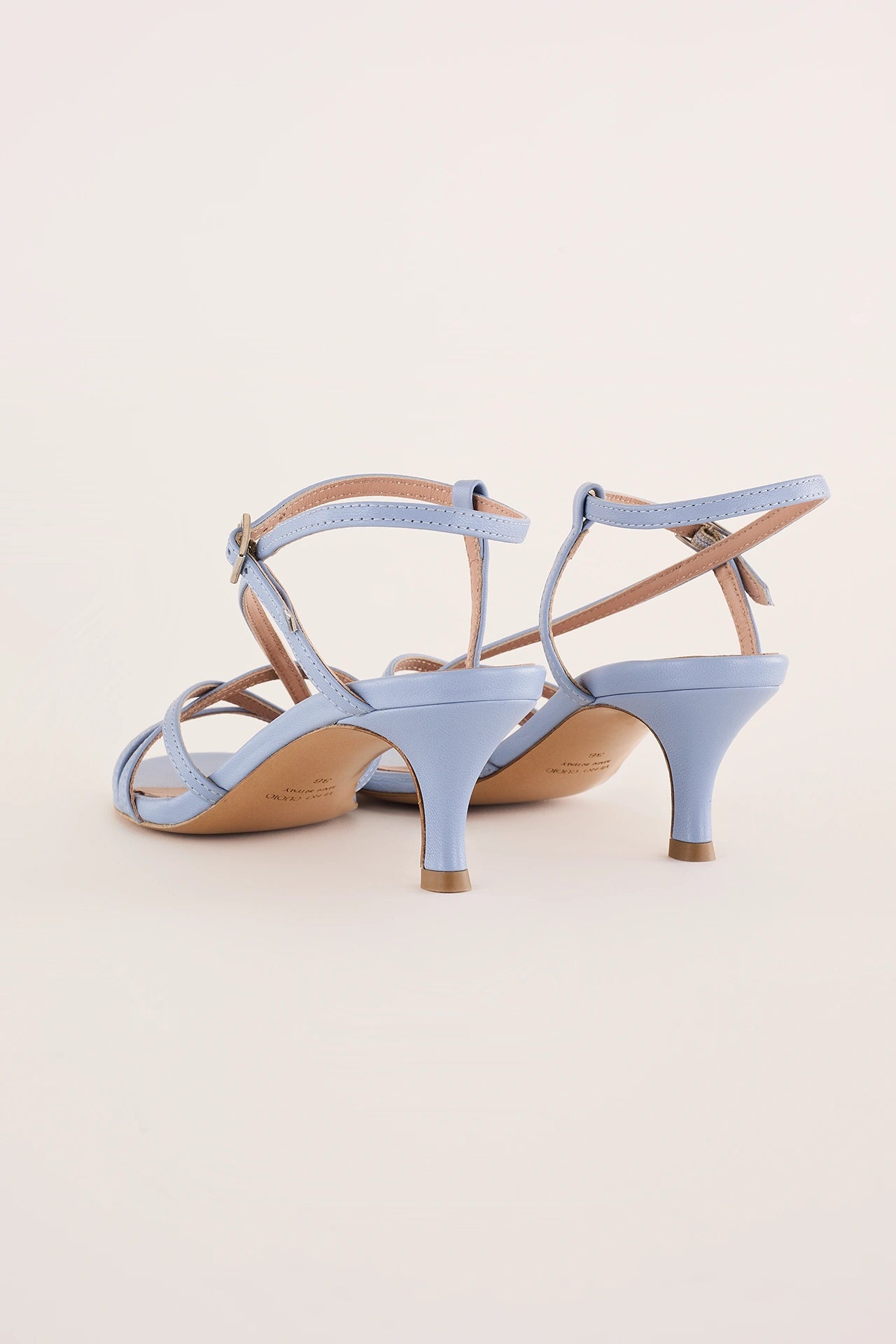 Ankle-strap heeled sandals 5 cm